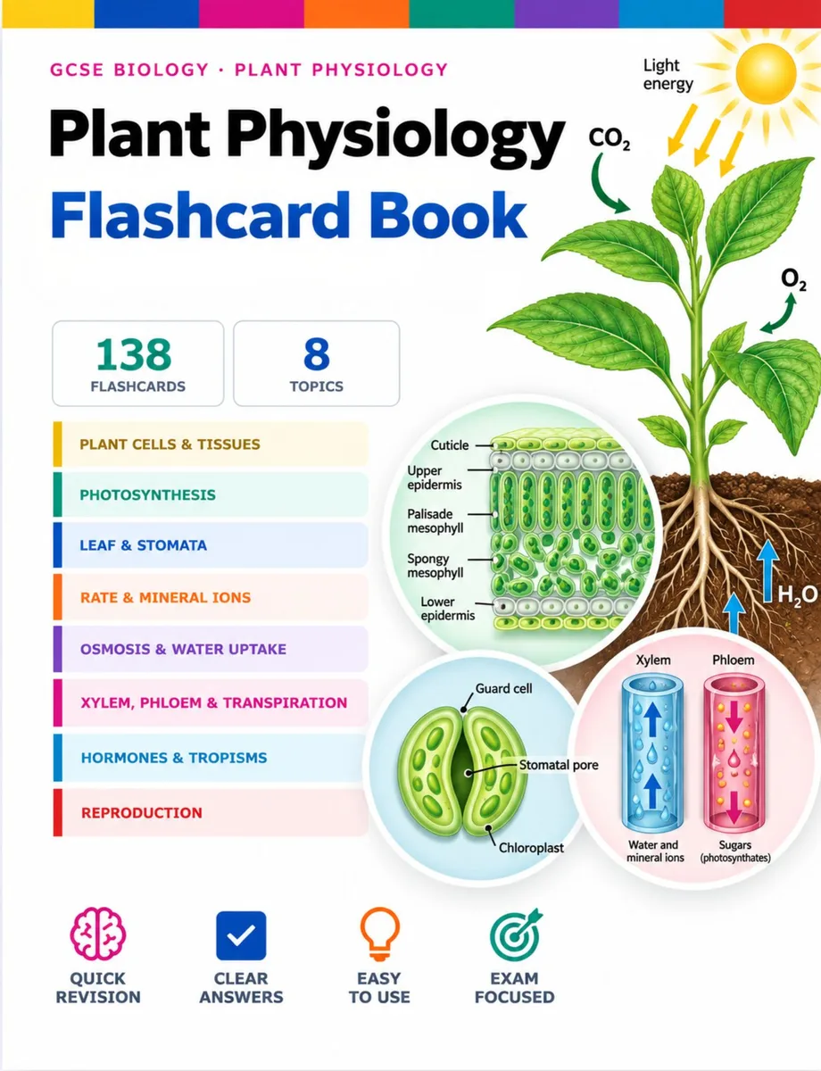 GCSE Biology – Plant Physiology Flashcard Book cover