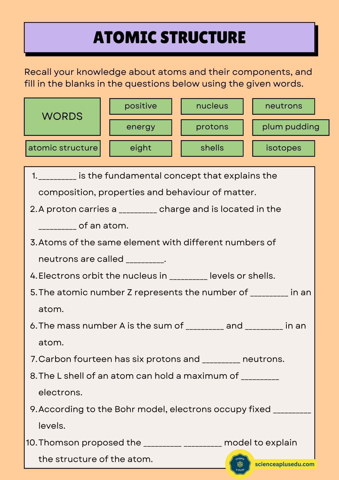 Fill in the Blank Worksheet