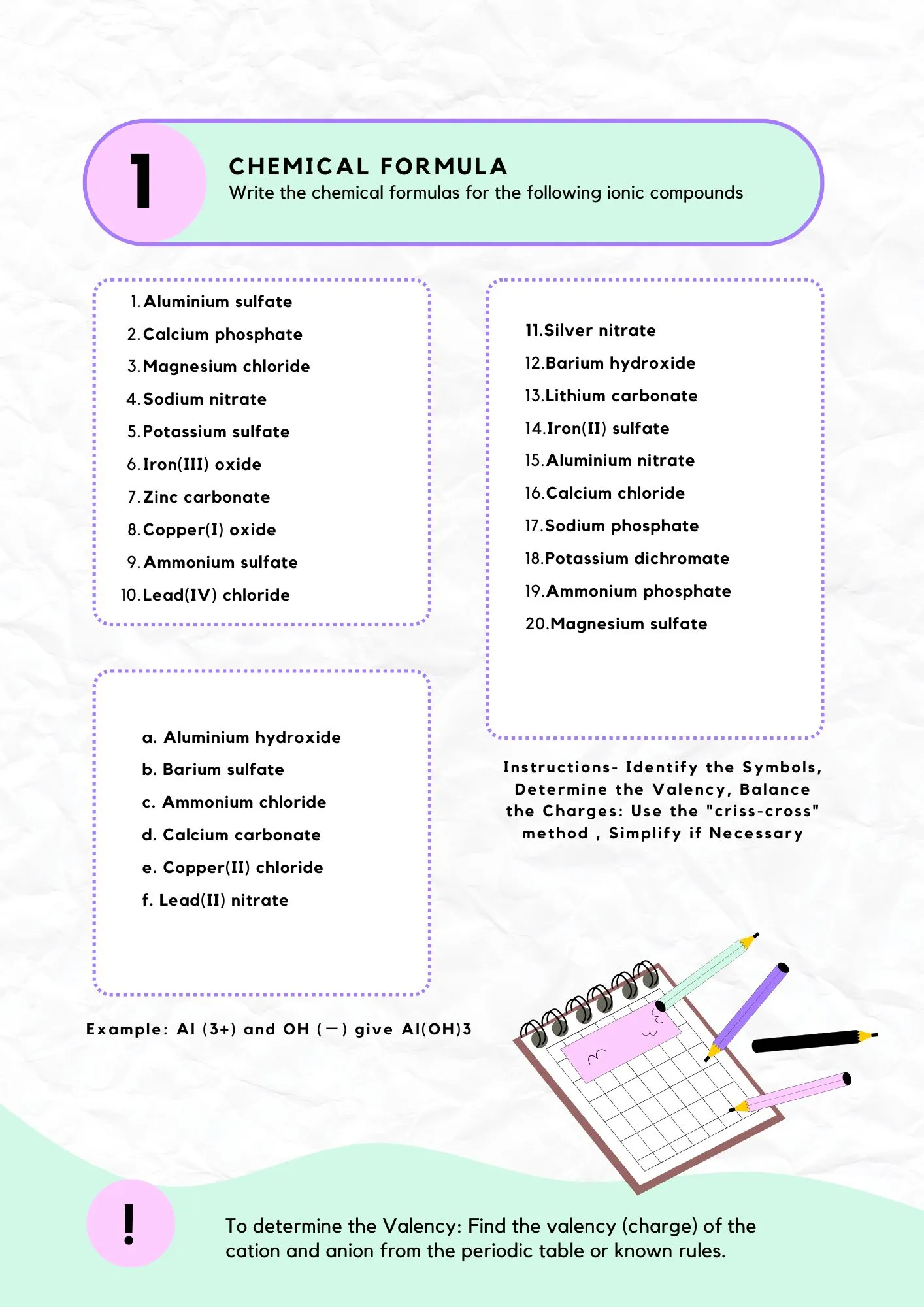 Chemical Formula Exercise 1