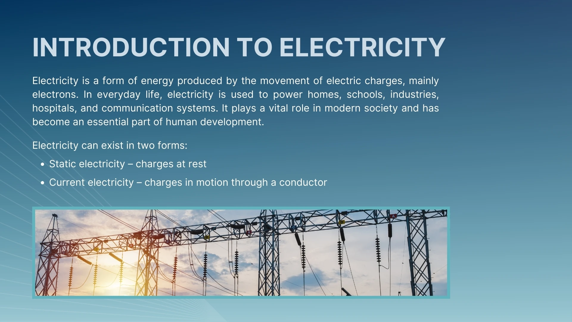 Introduction to Electricity