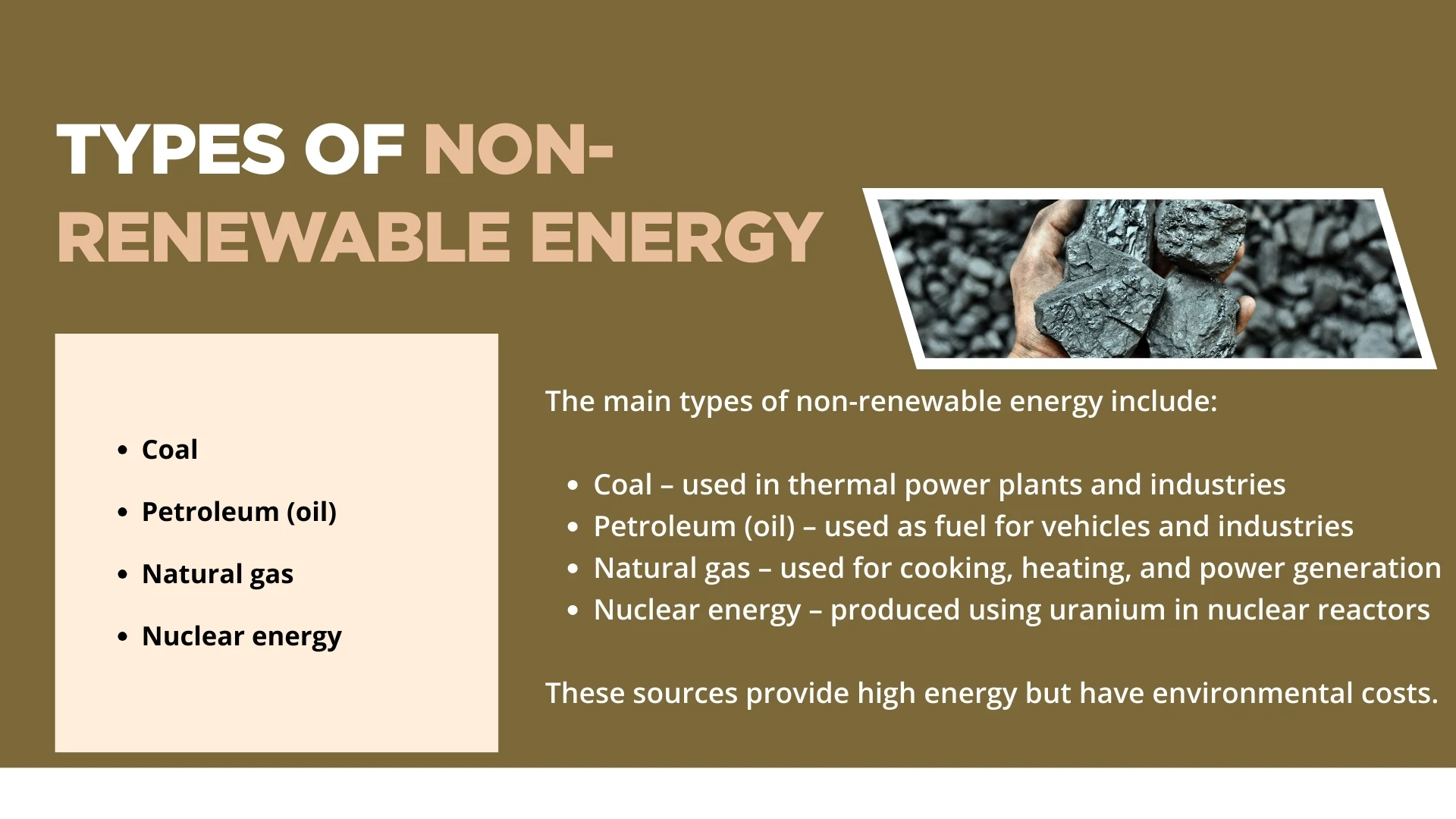 Types of Non-Renewable Energy