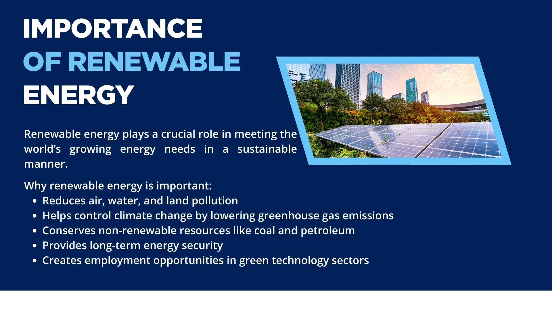 Importance of Renewable Energy