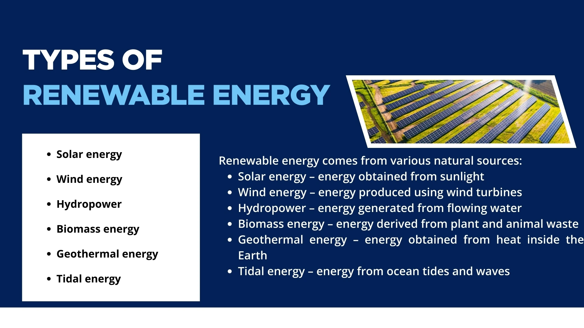 Types of Renewable Energy